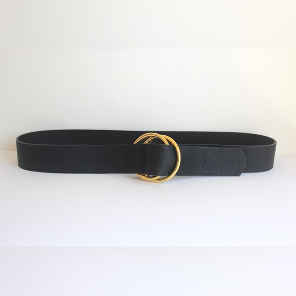 Black and Gold Vegan Belt Small Medium B-Low the Belt, Long 2” Wide Camille Wrap - Picture 7 of 9